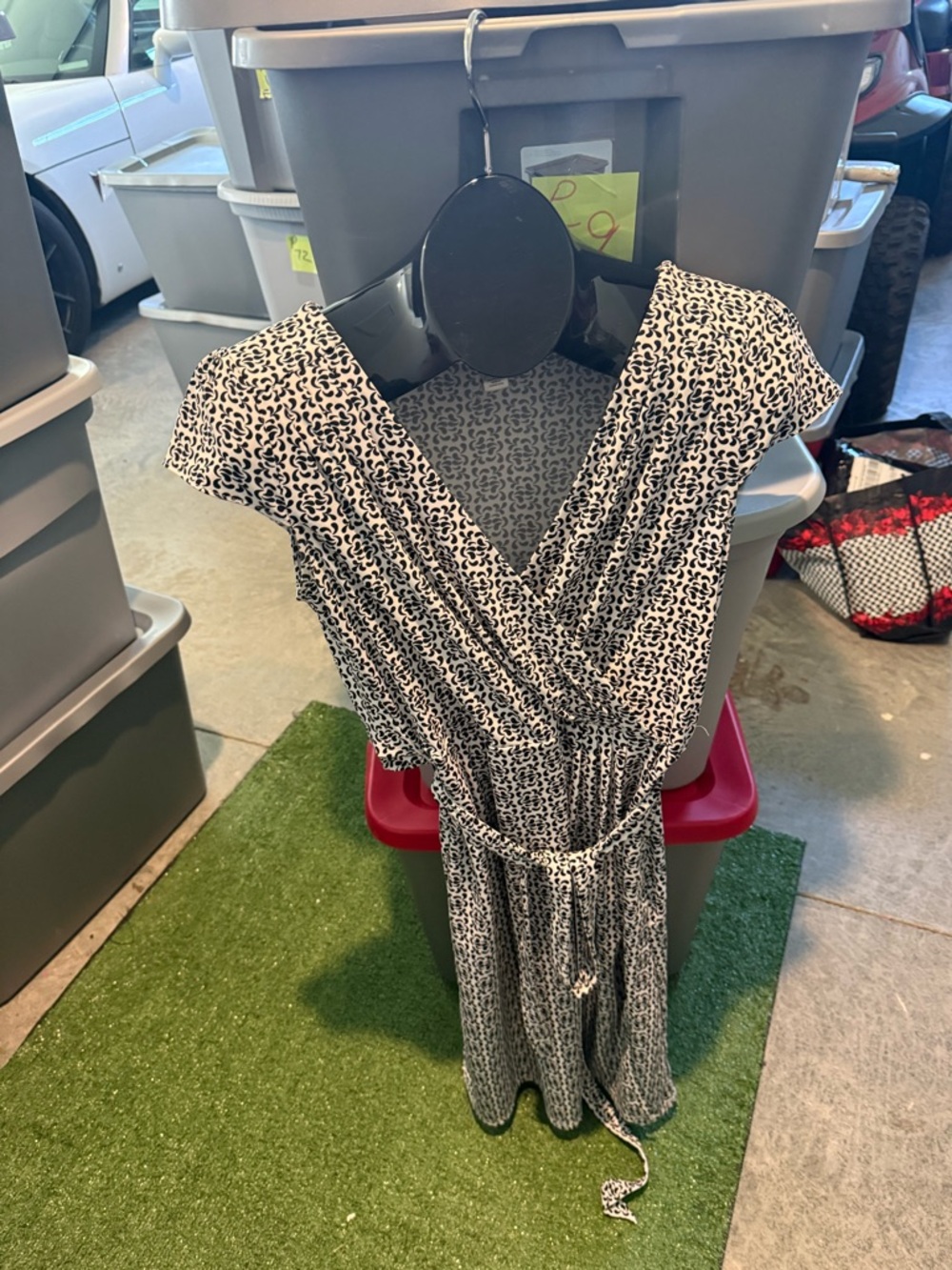 Black & White Animal Print Wrap Dress mp33
